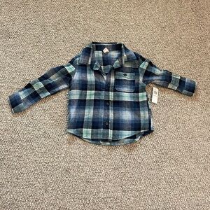 Old Navy Toddler Boy Blue Plaid Flannel